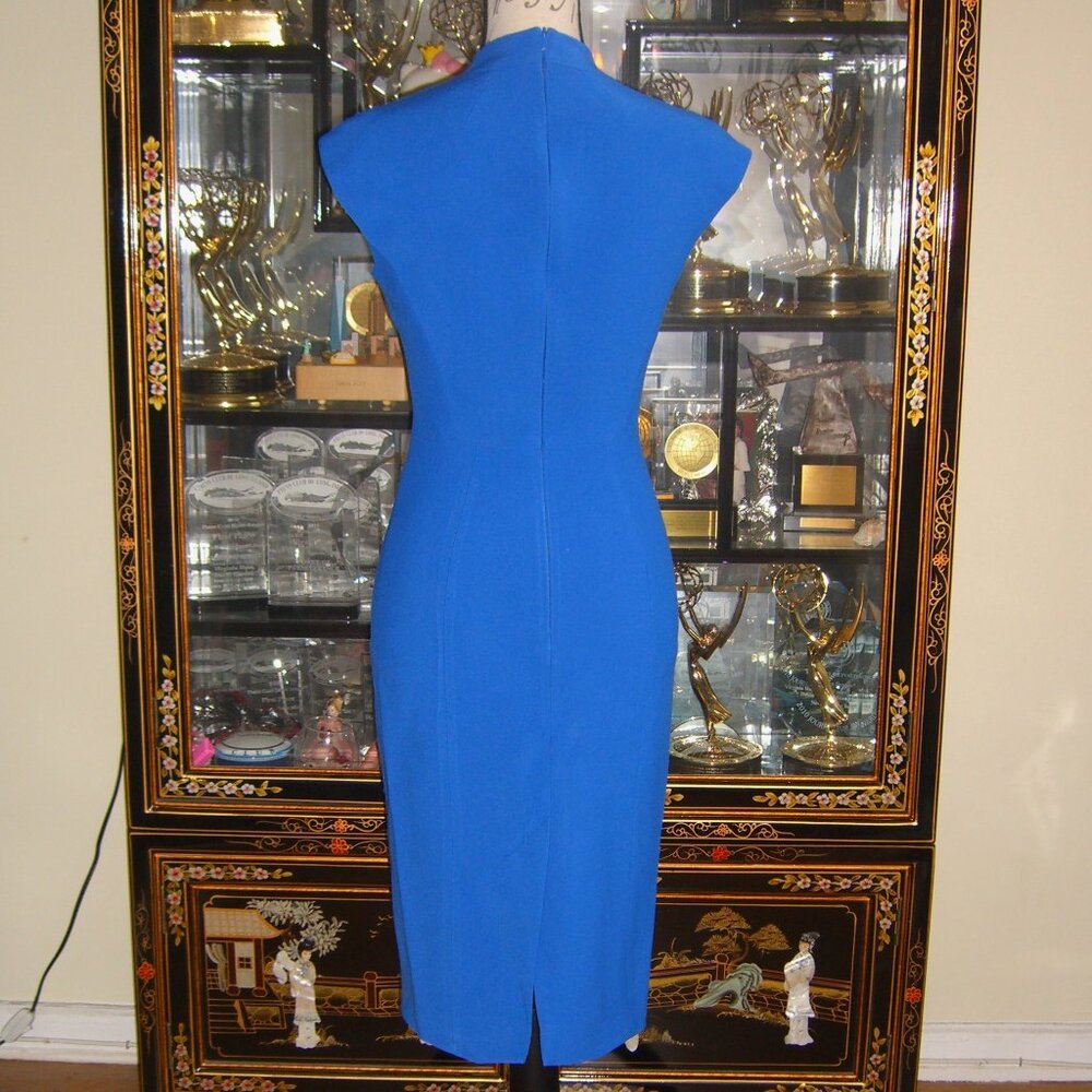 KAREN MILLEN BLUE SHEATH SLEEVELESS DRESS US6 UK10 - Picture 3 of 4
